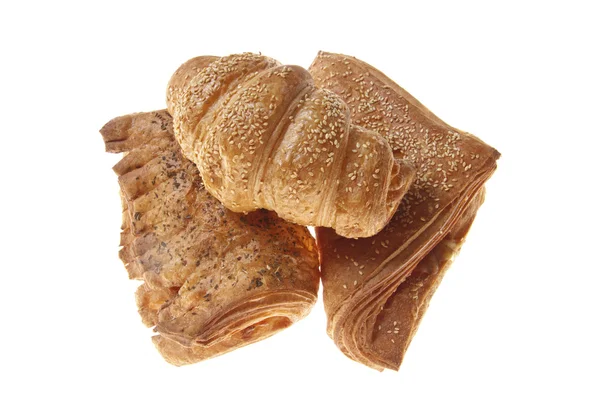 Bakery products photographed on isolated on white background — Stock Photo, Image