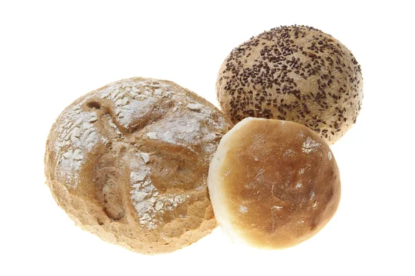 Productos de panadería fotografiados sobre fondo blanco aislado —  Fotos de Stock
