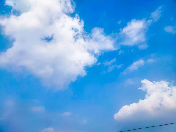 White Tiny Cumulus Clouds Floating Blue Sky — Stock Photo, Image