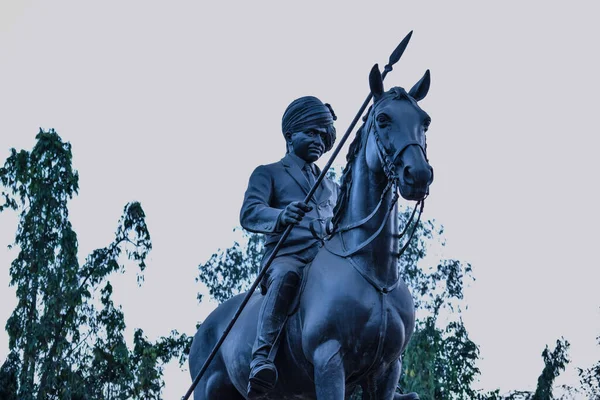 Kolhapur Maharashtra Inde Mai 2019 Statue Grand Guerrier Indien Sculptée — Photo