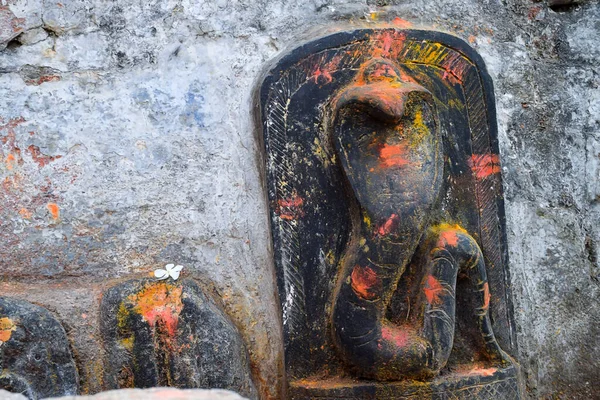 Фото Старого Змеиного Храма Майлар Карнатака Индия Каменный Идол Вырезанный — стоковое фото