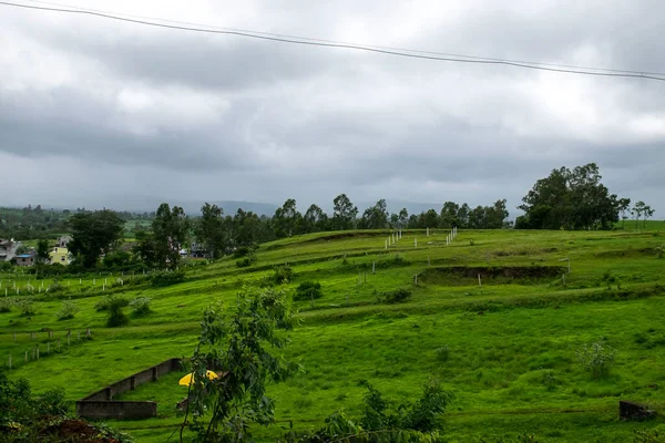 Foto Stock Vista Panorâmica Paisagem Área Aldeia Indiana Ganeshwadi Kolhapur — Fotografia de Stock