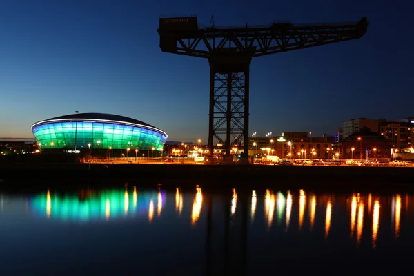 Grúa de Glasgow por el río Clyde Imagen de stock