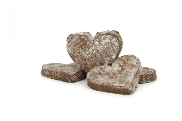 Een rij van chocolade koekjes — Stockfoto