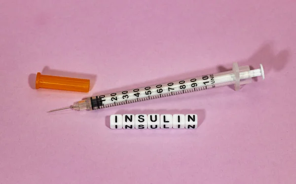 an insulin syringe and the words \