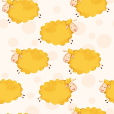 Elle boyanmış top desenli kuzu.