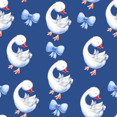 Yayı olan suluboya mavi renkli kaz.