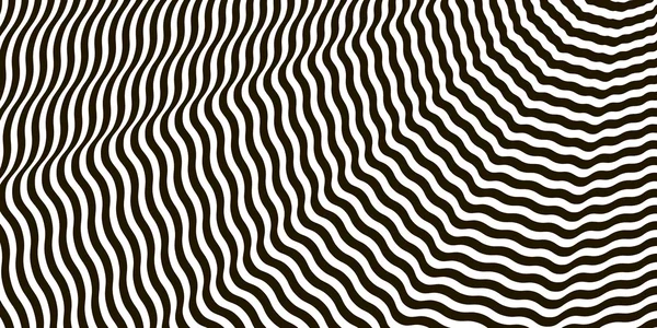 Ondulado rayas cruzadas ilusión óptica en blanco y negro patrón 3D. Textura abstracta de la moda. Vector — Archivo Imágenes Vectoriales
