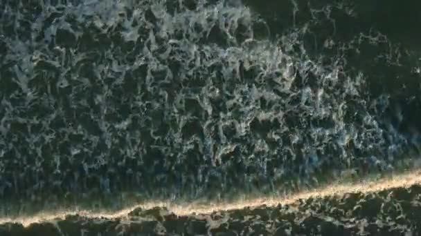 Vue Aérienne Sur Mer Océan Orageux Avec Belles Vagues Vue — Video