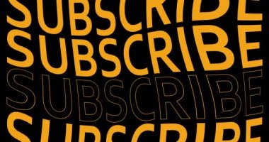 Kinetik tipografi video arka planına üye olun. 4k animasyon. Turuncu renkli metin arkaplan canlandırmasına abone ol.