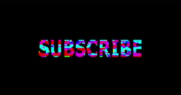 Subscribe Gather Likes Kinetic Typography Video Animation Subscribe Text Glitch — Stock Video