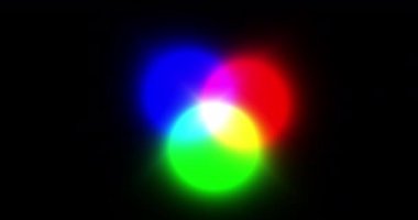 RGB renkli, soyut hareket grafik tasarımı. Kusursuz döngü. Video animasyonu. 4K çözünürlüğü. Logo için mükemmel giriş, çıkış, çıkış