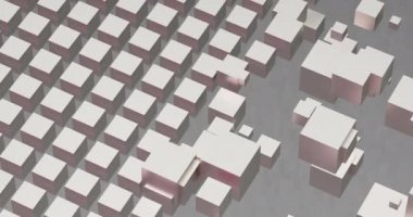 3 boyutlu görüntüleme Soyut Küpler döngüsü arkaplanı. Gri küpler ya da soyut desenli animasyonları bloklar. 4k çözünürlüğü.