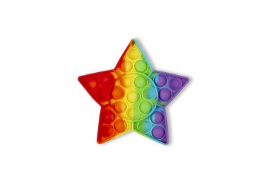 Stres önleyici oyun oynuyoruz. Pop Fidget Duyusal Otizm Oyuncağı Özel Stres Rahatlaması Gerekiyor. Silikon Basınç Rahatlatıcı Oyuncak Çocuklar, Çocuklar, Yetişkinler için Yıldız.