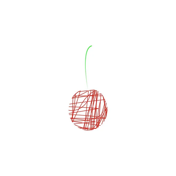 Cherry abstraktní vektorová ikona izolovaná na bílém pozadí. Ideální pro logo, vzor nebo jiný design. — Stockový vektor
