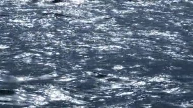 Sakin bir deniz ya da okyanus manzarası ve güzel bir akşam güneşi yansıması. Deniz mavisi deniz manzarası yaz günü ya da akşam vakti sonsuz deniz suyu manzarası.