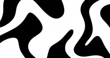 Siyah ve beyaz soyut dalgalı arka plan. Psikedelik animasyon arka planı. 4k çözünürlüklü animasyon. Modern asgari animasyon tasarım afişi. Dinamik geleceksel şekiller.