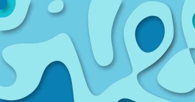 Tek renkli mavi moda soyut dalgalı arka plan. Psikedelik animasyon arka planı. 4k çözünürlüklü animasyon. Modern asgari animasyon tasarım afişi. 3D Dinamik Geleceksel Şekiller.