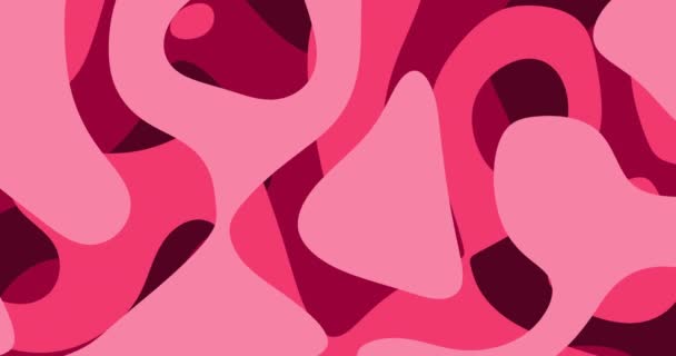 Monochromatyczne różowe modne abstrakcyjne faliste tło. Psychodeliczne animowane tło. Animacja rozdzielczości 4k. Nowoczesny minimalny baner do projektowania animacji. Dynamiczne futurystyczne kształty — Wideo stockowe