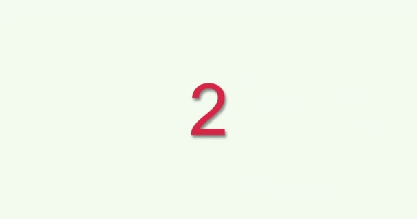 Compte à rebours de 10 secondes en temps réel. Animation en résolution 4K. Style minimal Nombre rouge compte à rebours sur fond blanc.