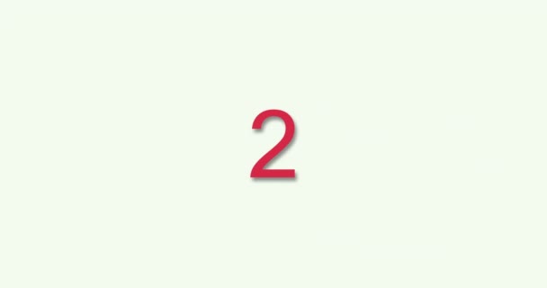 Compte à rebours de 10 secondes en temps réel. Animation en résolution 4K. Style minimal Nombre rouge compte à rebours sur fond blanc. — Video