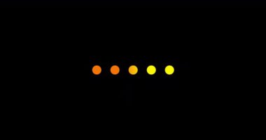 Yükleyici ekran için dönen toplar canlandırması. Renkli eğimli dairelerin animasyonları yükleniyor. 4k çözünürlüklü video. Hareket eden ve dönen çemberlerden çubuk yükleniyor.