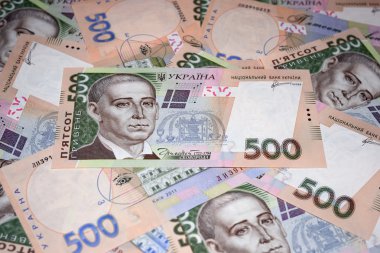 Dokulu arka plan para birimi Ukraynalı banknotlar