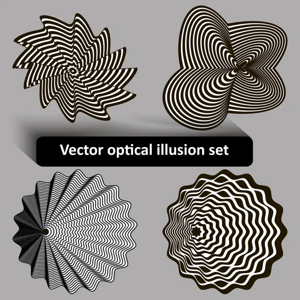 Conjunto de ilusión óptica vectorial — Vector de stock
