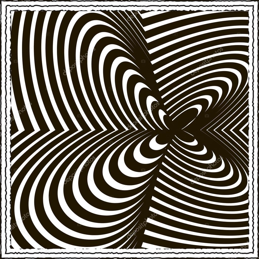 Black and white optical illusion vector background