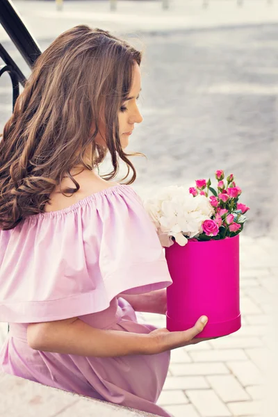 Bir buket pembe gül. — Stok fotoğraf