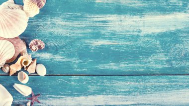 eski mavi ahşap kurullarında kabukları