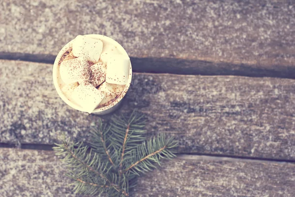 Eine Tasse warmen Kakao mit Marshmallows — Stockfoto