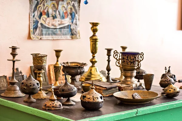 Vieille icône religieuse slave dans un musée historique à Vilkovo, Ukraine — Photo