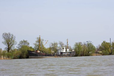 Tuna Nehri 'nin manzarası. Tuna Nehri.