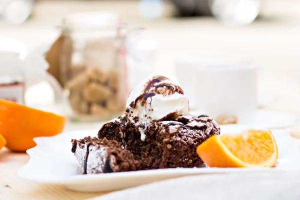 温暖的甜点巧克力蛋糕软糖 — 图库照片