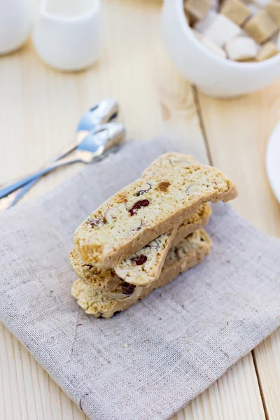 Biscotti  with dried cranberries — Stock Photo, Image