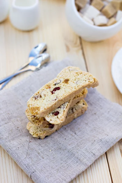 Biscotti  with dried cranberries — Stock Photo, Image