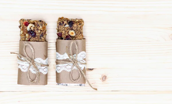 Barrette di granola rustiche fatte in casa — Foto Stock