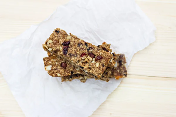 Homemade rustic granola bars — Stock Photo, Image