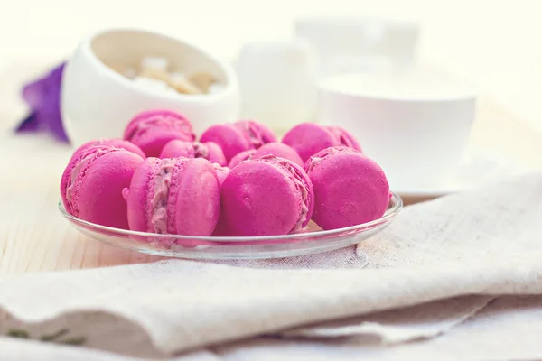 Makarons franceses rosados . — Foto de Stock