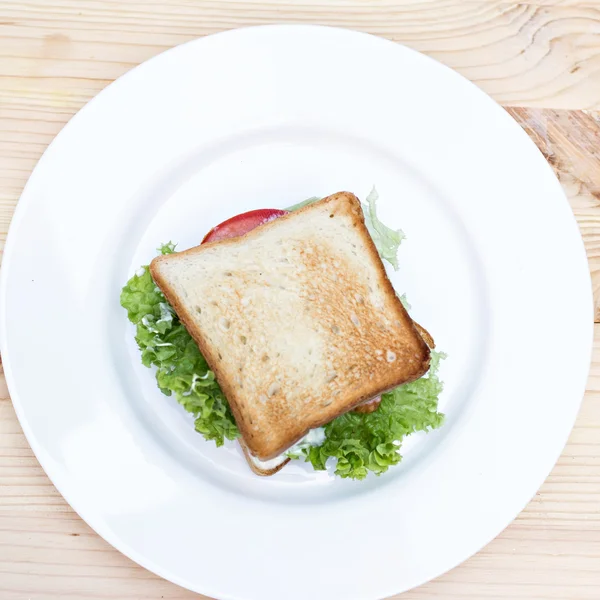 Sağlıklı Jambonlu sandviç peynir ile — Stok fotoğraf