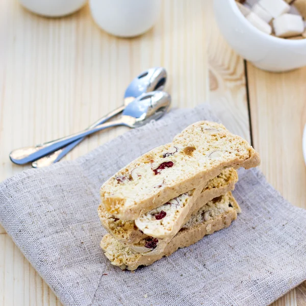 Biscotti  with dried cranberries — Stock Photo, Image