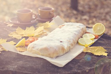 Elma, kabak, kayısı, limon ile Strudel