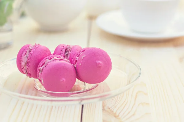 Makarons franceses rosados — Foto de Stock