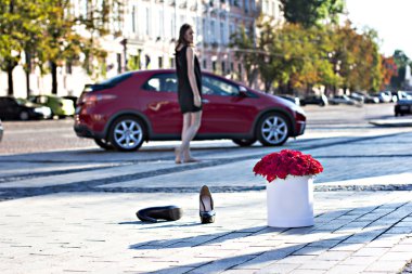 Bir buket kırmızı gül.