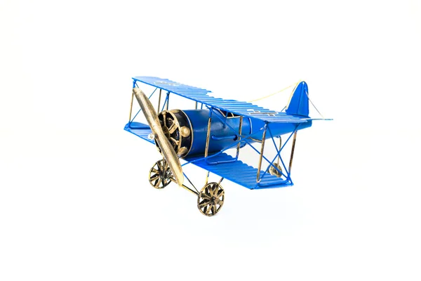 Blauwe handgemaakte Toy vliegtuig — Stockfoto