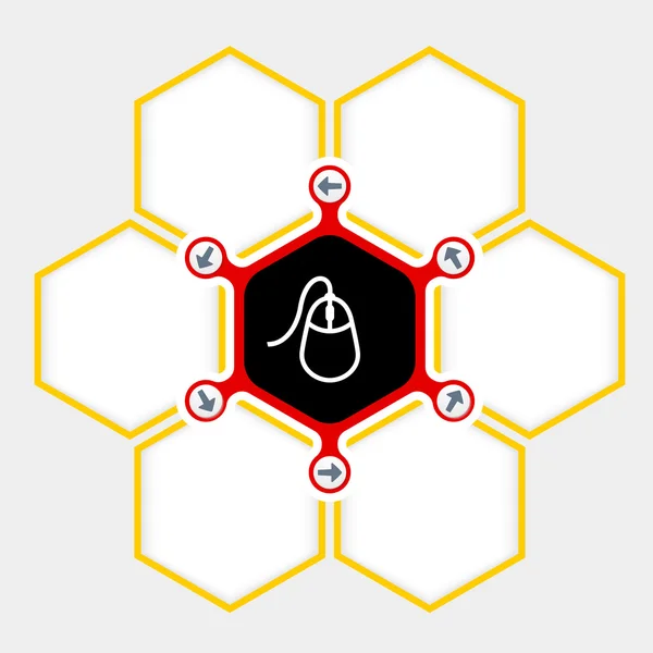 Hexágonos abstractos para el texto y el símbolo del ratón — Archivo Imágenes Vectoriales