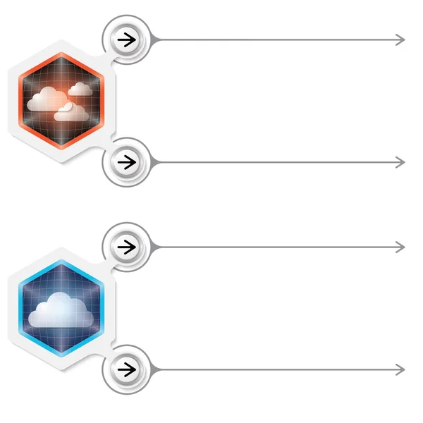 两个抽象的框架，为您的文本和云 — 图库矢量图片