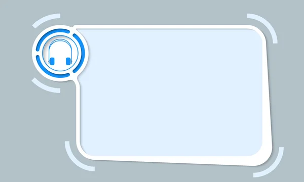 Vit abstrakt ram för din text och hörlurar — Stock vektor