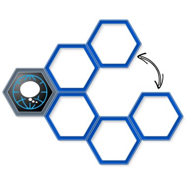 Vektör altıgenler metin ve konuşma balonu için